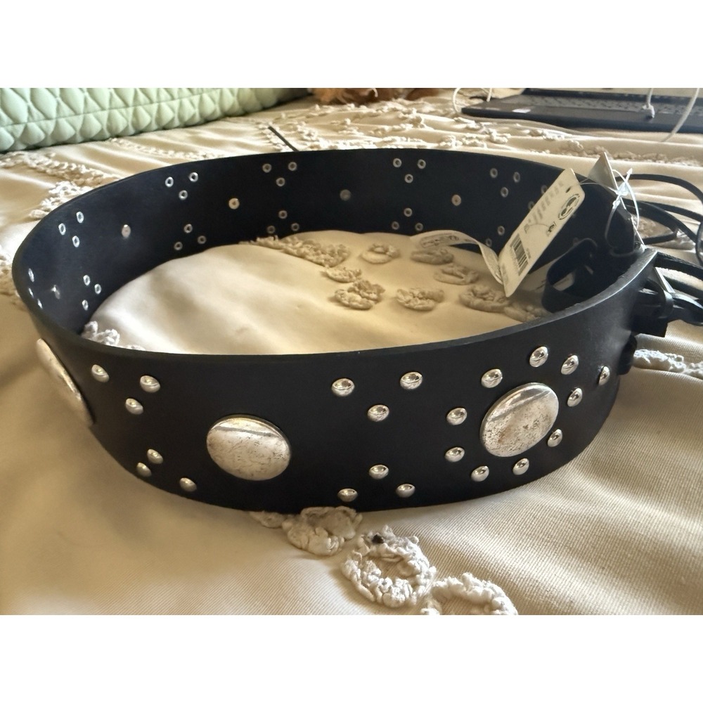 Free People Studded Wrap Tie Leather Belt Black One Size Boho Western - Picture 7 of 8